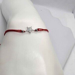 Brand New Sterling Silver 925 Star design with Red String Bracelet